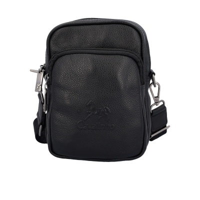 Mala pequena preta em pele com logótipo Cavalinho