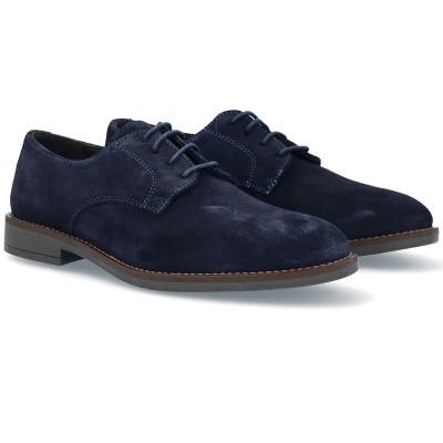 Sapatos sociais masculinos em camurça azul escuro