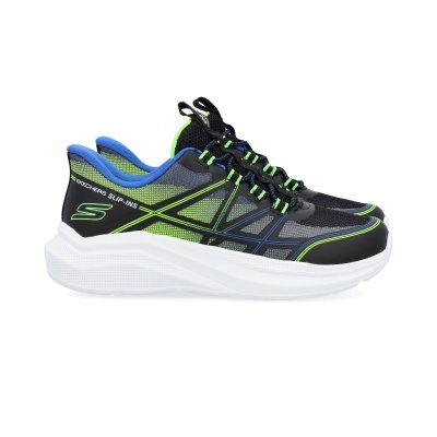 Sapatilhas desportivas Skechers com sola branca e detalhes em verde e azul