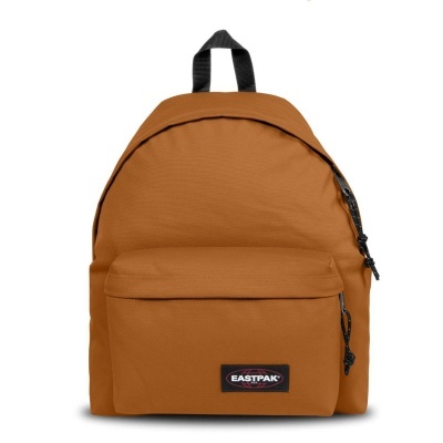 Mochila Eastpak castanha com bolso frontal e alça preta