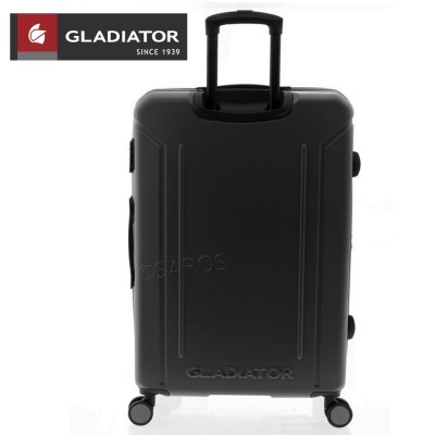 Mala de viagem rígida preta com rodas e pega telescópica