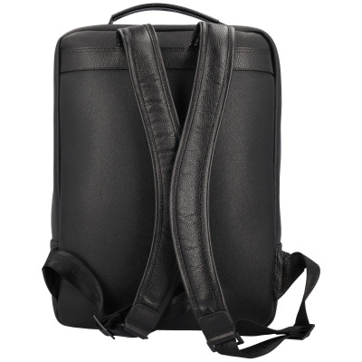 Mochila preta com alças acolchoadas e pega superior