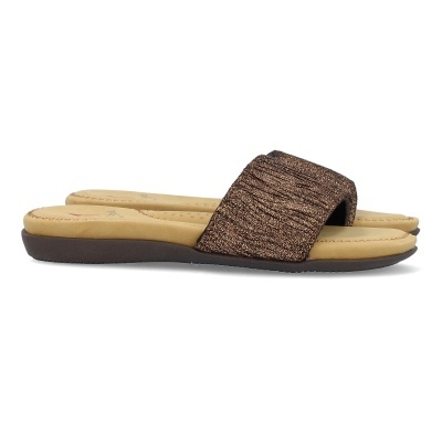 Chinelos castanhos com sola castanha clara e base preta