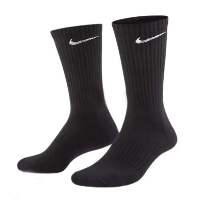 Par de meias pretas com logótipo branco Nike