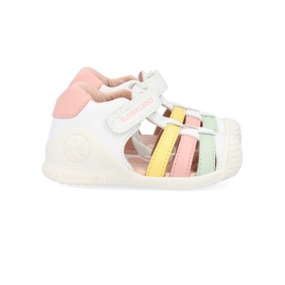 Sandália infantil colorida com velcro Biomecanics