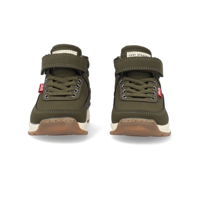 Par de sapatilhas Levi's verde-oliva com atacadores e tira de velcro