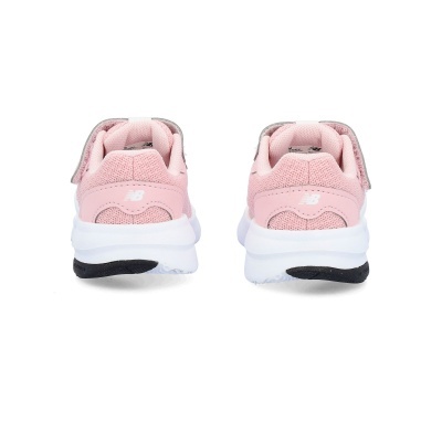 Ténis infantis rosa com sola branca e logótipo New Balance