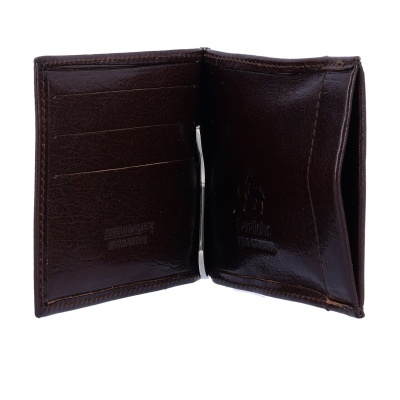 Carteira masculina castanha em pele aberta