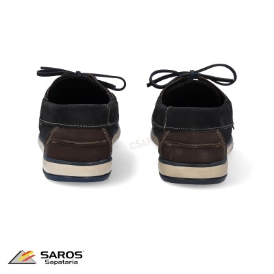 Sapatilhas masculinas castanho e preto vista traseira