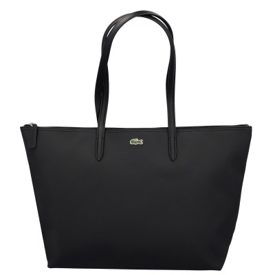 Mala preta de senhora Lacoste com logótipo crocodilo