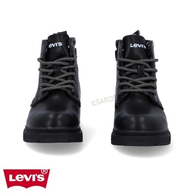 Botas pretas Levi's com atacadores e sola preta