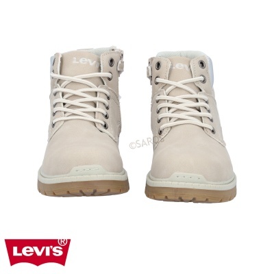Botas bege claro da Levi's com cadarços brancos
