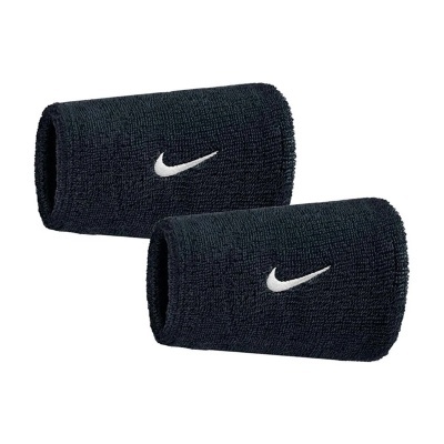 Pulseiras desportivas pretas Nike com logótipo branco