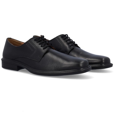 Sapatos sociais pretos de pele com atacadores e nome Camper gravado