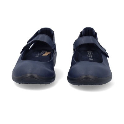 Par de sapatos Mary Jane azul escuro com fecho de velcro
