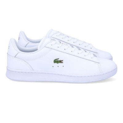 Sapatilhas brancas Lacoste em couro com logótipo de crocodilo verde