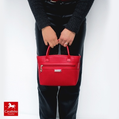 Mala de mão vermelho Cavalinho com fecho frontal