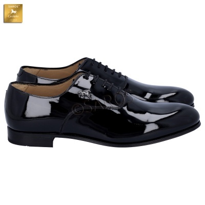 Sapatos clássicos de verniz preto brilhante para homem