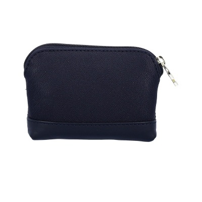 Carteira pequena azul escuro com fecho de correr