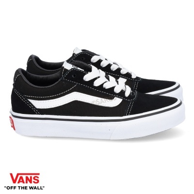 Ténis Vans preto com risca branca e sola branca