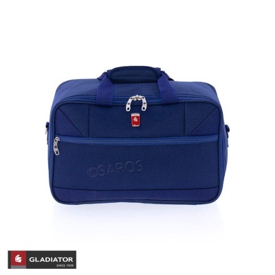 Mala de viagem azul escura GLADIATOR com fecho e bolso frontal.