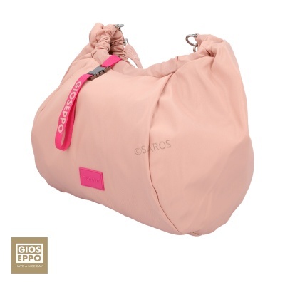 Mala rosa de tecido com alça e fecho cor-de-rosa GIOSEPPO