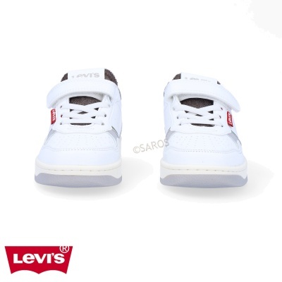 Ténis brancos de criança Levi's com fecho de velcro
