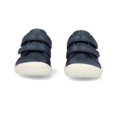 Sapatilhas de criança azuis escuro com fechos de velcro e sola branca
