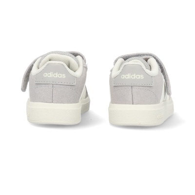 Sapatilhas infantis cinzentas Adidas vistas de trás