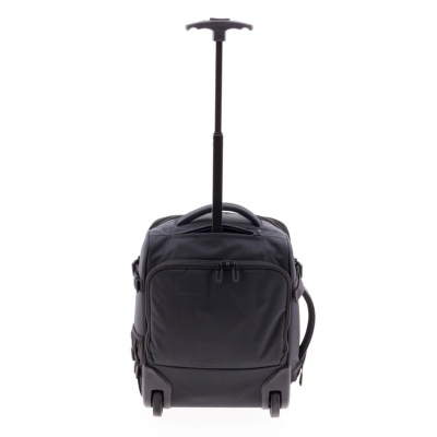 Mala de viagem preta com rodas e alça extensível