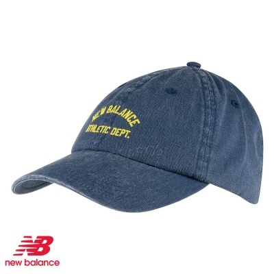 Boné azul New Balance com bordado amarelo