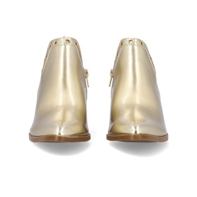 Botins dourados de couro, vista frontal
