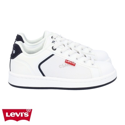Sapatilhas Levi's brancas e pretas com detalhes da marca