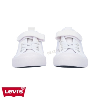 Sapatilhas infantis brancas Levi's com velcro e atacadores