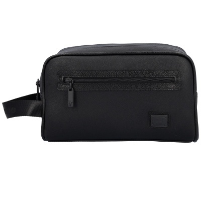 Necessaire preta com fecho e alça lateral