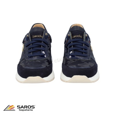 Sapatilhas desportivas Sacchi azuis com padrão camuflado e sola branca