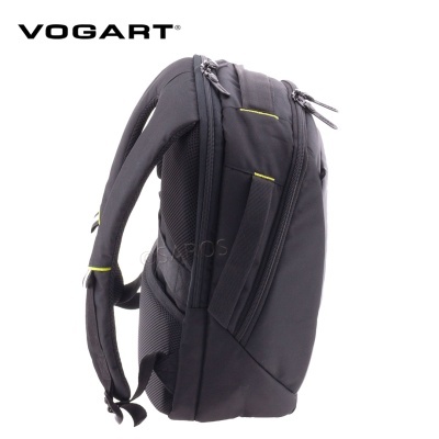 Mochila preta VOGART com alças acolchoadas e fechos de correr