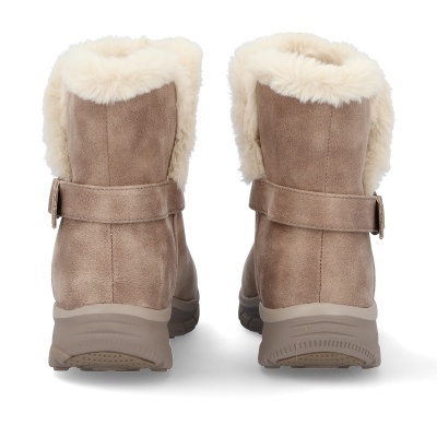 Botas de inverno cor taupe com pelúcia branca