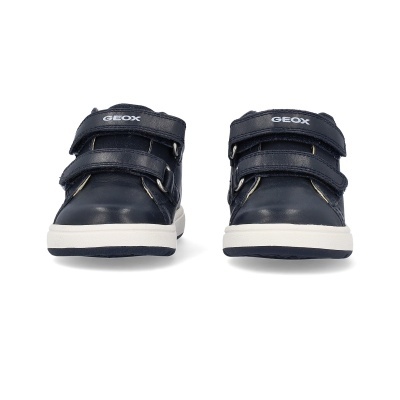 Sapatilhas infantis Geox azul escuro com fechos de velcro e sola branca