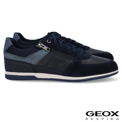 Sapatilhas Geox azuis com fecho de correr lateral e sola branca