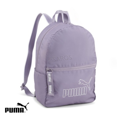 Mochila lilás PUMA com logótipo branco e bolso frontal