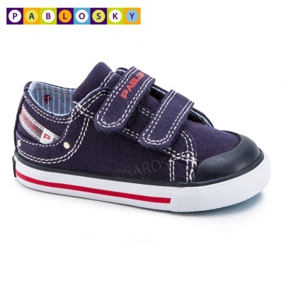 Sapatilha criança azul escuro Pablosky com fecho velcro e sola branca