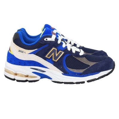 Ténis New Balance 2002 R azul e bege com detalhe em cinzento e preto