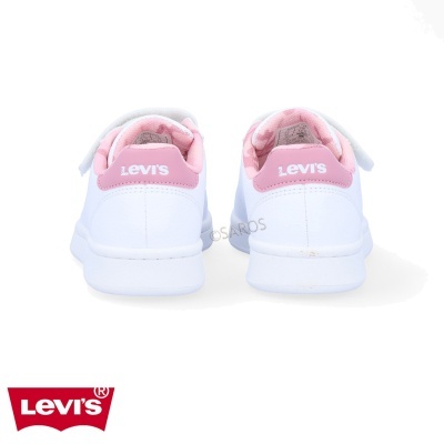 Sapatilhas brancas com detalhes cor de rosa e logótipo Levi's