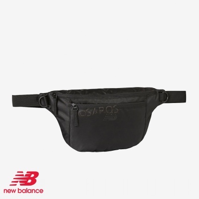 Cinto de cintura preto New Balance com fecho de correr e logotipo em relevo