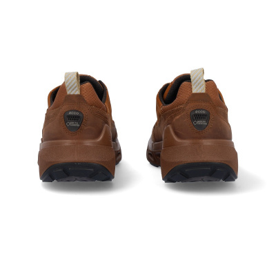 Sapatilhas castanhas ECCO vista traseira com etiqueta GORE-TEX SURROUND