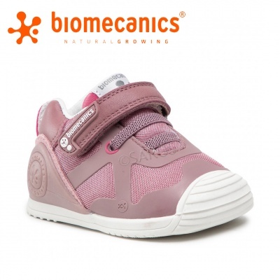 Sapatilha infantil rosa Biomecanics com velcro e atacadores