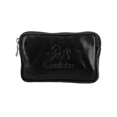 Necessaire preta em couro com logótipo Cavalinho em relevo