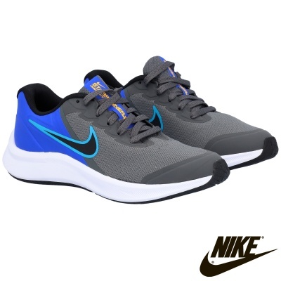 Sapatilhas desportivas Nike cinzento e azul com sola branca