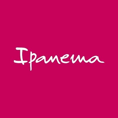 Logotipo Ipanema em fundo cor de rosa